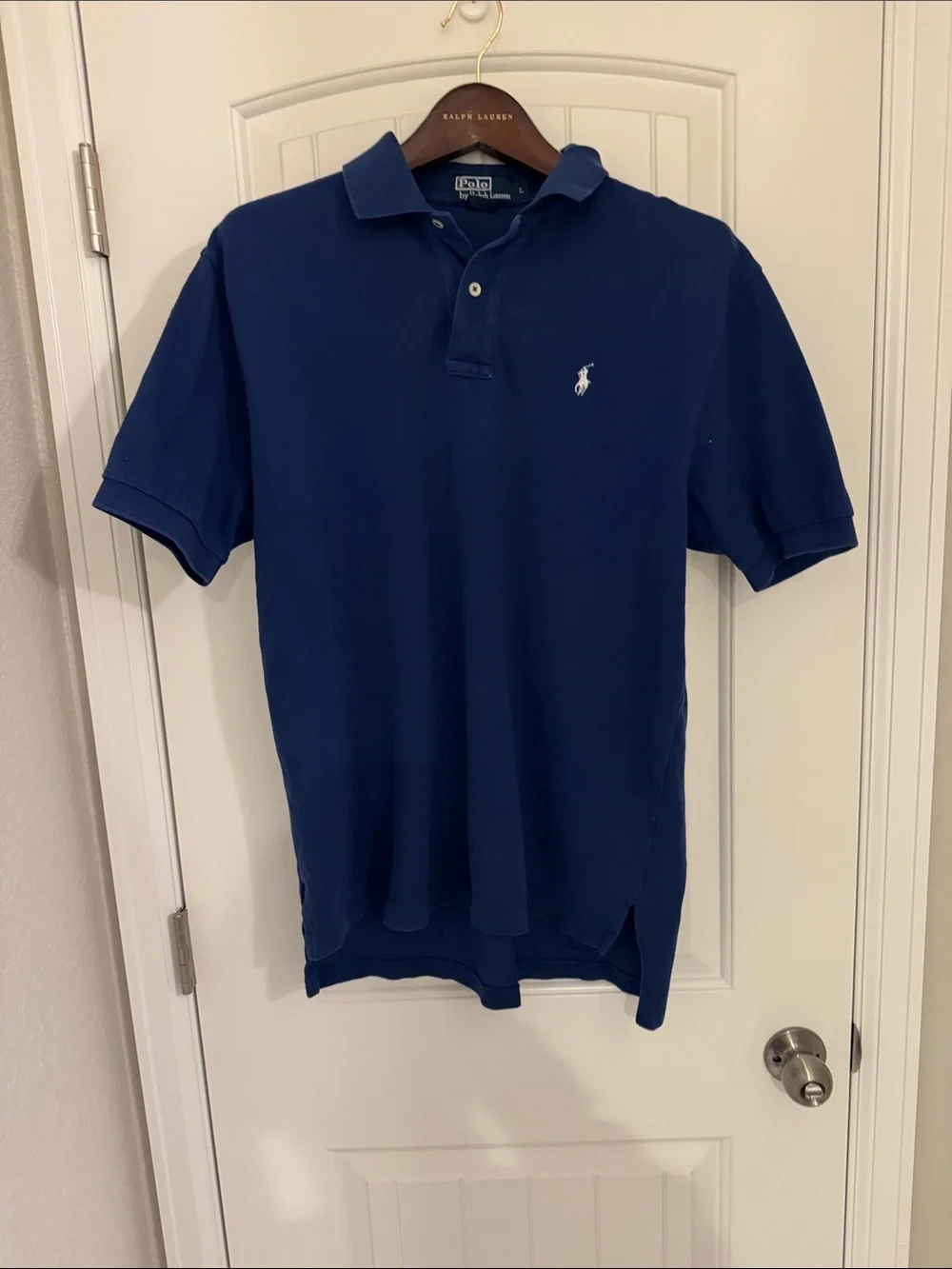 Ralph Lauren Navy Blue Polo with White Pony Logo